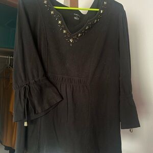 Black Embellished Women's Top